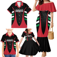 Custom United Arab Emirates Rugby Family Matching Mermaid Dress and Hawaiian Shirt UAE Go Champions