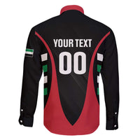 Custom United Arab Emirates Rugby Family Matching Off The Shoulder Long Sleeve Dress and Hawaiian Shirt UAE Go Champions