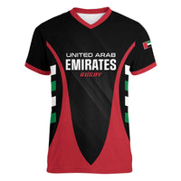 Custom United Arab Emirates Rugby Women V-Neck T-Shirt UAE Go Champions