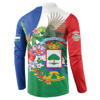 Costa Rica Guanacaste Day Button Sweatshirt Resplendent Quetzal Tropical Flowers - Wonder Print Shop