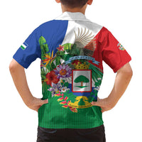 Costa Rica Guanacaste Day Family Matching Long Sleeve Bodycon Dress and Hawaiian Shirt Resplendent Quetzal Tropical Flowers - Wonder Print Shop