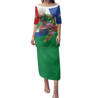 Costa Rica Guanacaste Day Family Matching Puletasi and Hawaiian Shirt Resplendent Quetzal Tropical Flowers - Wonder Print Shop