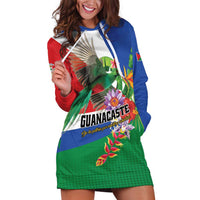Costa Rica Guanacaste Day Hoodie Dress Resplendent Quetzal Tropical Flowers - Wonder Print Shop