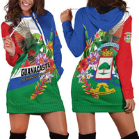Costa Rica Guanacaste Day Hoodie Dress Resplendent Quetzal Tropical Flowers - Wonder Print Shop