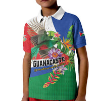 Costa Rica Guanacaste Day Kid Polo Shirt Resplendent Quetzal Tropical Flowers - Wonder Print Shop