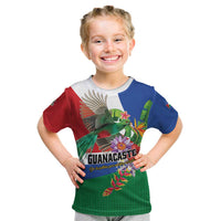 Costa Rica Guanacaste Day Kid T Shirt Resplendent Quetzal Tropical Flowers - Wonder Print Shop