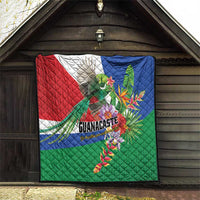 Costa Rica Guanacaste Day Quilt Resplendent Quetzal Tropical Flowers - Wonder Print Shop