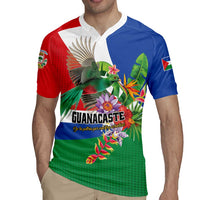 Costa Rica Guanacaste Day Rugby Jersey Resplendent Quetzal Tropical Flowers - Wonder Print Shop