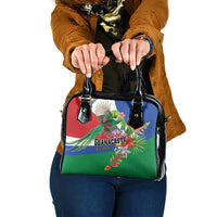 Costa Rica Guanacaste Day Shoulder Handbag Resplendent Quetzal Tropical Flowers - Wonder Print Shop