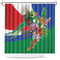 Costa Rica Guanacaste Day Shower Curtain Resplendent Quetzal Tropical Flowers - Wonder Print Shop