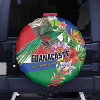 Costa Rica Guanacaste Day Spare Tire Cover Resplendent Quetzal Tropical Flowers - Wonder Print Shop