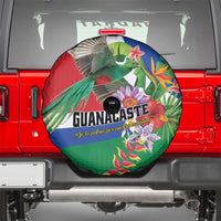 Costa Rica Guanacaste Day Spare Tire Cover Resplendent Quetzal Tropical Flowers - Wonder Print Shop