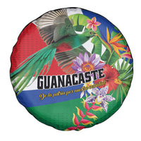 Costa Rica Guanacaste Day Spare Tire Cover Resplendent Quetzal Tropical Flowers - Wonder Print Shop