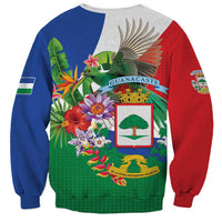 Costa Rica Guanacaste Day Sweatshirt Resplendent Quetzal Tropical Flowers - Wonder Print Shop