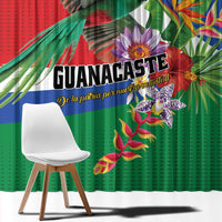 Costa Rica Guanacaste Day Window Curtain Resplendent Quetzal Tropical Flowers - Wonder Print Shop