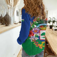 Costa Rica Guanacaste Day Women Casual Shirt Resplendent Quetzal Tropical Flowers - Wonder Print Shop