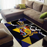 Barbados Emancipation Day Area Rug Luxury Gold Trident - Wonder Print Shop
