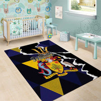 Barbados Emancipation Day Area Rug Luxury Gold Trident - Wonder Print Shop