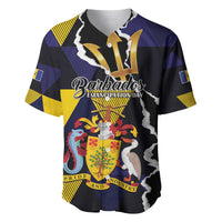 Personalized Barbados Emancipation Day Baseball Jersey Luxury Gold Trident - Wonder Print Shop