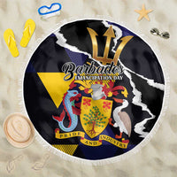 Barbados Emancipation Day Beach Blanket Luxury Gold Trident - Wonder Print Shop