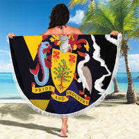 Barbados Emancipation Day Beach Blanket Luxury Gold Trident - Wonder Print Shop