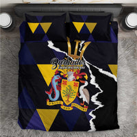 Barbados Emancipation Day Bedding Set Luxury Gold Trident - Wonder Print Shop