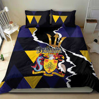 Barbados Emancipation Day Bedding Set Luxury Gold Trident - Wonder Print Shop