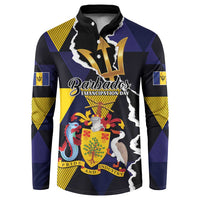 Personalized Barbados Emancipation Day Button Sweatshirt Luxury Gold Trident - Wonder Print Shop