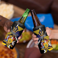 Personalized Barbados Emancipation Day 4 in 1 Can Cooler Tumbler Luxury Gold Trident - Wonder Print Shop