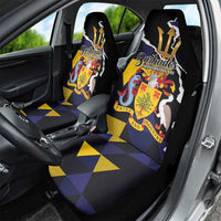 Barbados Emancipation Day Car Seat Cover Luxury Gold Trident - Wonder Print Shop