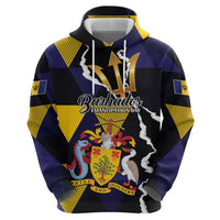 Personalized Barbados Emancipation Day Hoodie Luxury Gold Trident - Wonder Print Shop