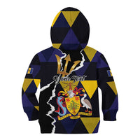 Personalized Barbados Emancipation Day Kid Hoodie Luxury Gold Trident - Wonder Print Shop