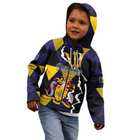 Personalized Barbados Emancipation Day Kid Hoodie Luxury Gold Trident - Wonder Print Shop