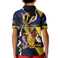 Personalized Barbados Emancipation Day Kid Polo Shirt Luxury Gold Trident - Wonder Print Shop