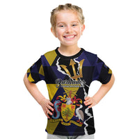 Personalized Barbados Emancipation Day Kid T Shirt Luxury Gold Trident - Wonder Print Shop