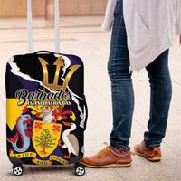 Barbados Emancipation Day Luggage Cover Luxury Gold Trident - Wonder Print Shop
