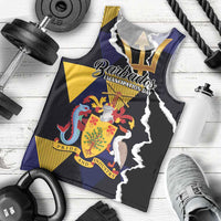 Personalized Barbados Emancipation Day Men Tank Top Luxury Gold Trident - Wonder Print Shop