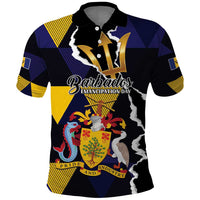 Personalized Barbados Emancipation Day Polo Shirt Luxury Gold Trident - Wonder Print Shop
