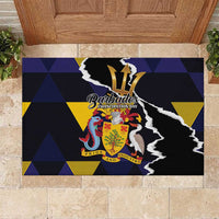 Barbados Emancipation Day Rubber Doormat Luxury Gold Trident - Wonder Print Shop