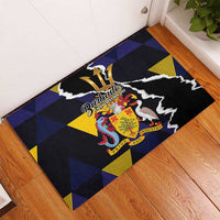 Barbados Emancipation Day Rubber Doormat Luxury Gold Trident - Wonder Print Shop
