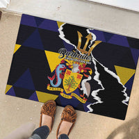 Barbados Emancipation Day Rubber Doormat Luxury Gold Trident - Wonder Print Shop