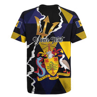 Personalized Barbados Emancipation Day Rugby Jersey Luxury Gold Trident - Wonder Print Shop