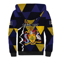 Personalized Barbados Emancipation Day Sherpa Hoodie Luxury Gold Trident - Wonder Print Shop