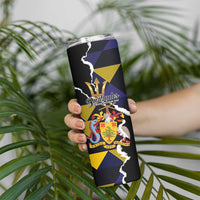 Personalized Barbados Emancipation Day Skinny Tumbler Luxury Gold Trident - Wonder Print Shop