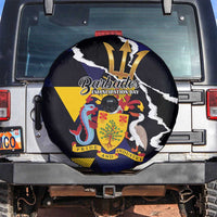 Barbados Emancipation Day Spare Tire Cover Luxury Gold Trident - Wonder Print Shop