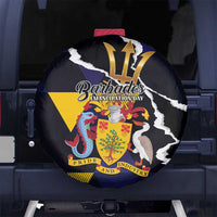 Barbados Emancipation Day Spare Tire Cover Luxury Gold Trident - Wonder Print Shop