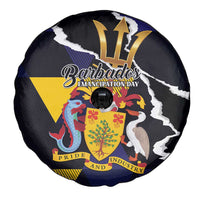 Barbados Emancipation Day Spare Tire Cover Luxury Gold Trident - Wonder Print Shop