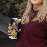 Personalized Barbados Emancipation Day Tumbler Cup Luxury Gold Trident - Wonder Print Shop