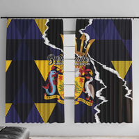 Barbados Emancipation Day Window Curtain Luxury Gold Trident - Wonder Print Shop