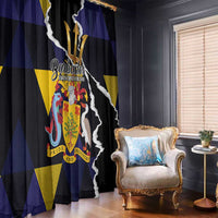 Barbados Emancipation Day Window Curtain Luxury Gold Trident - Wonder Print Shop